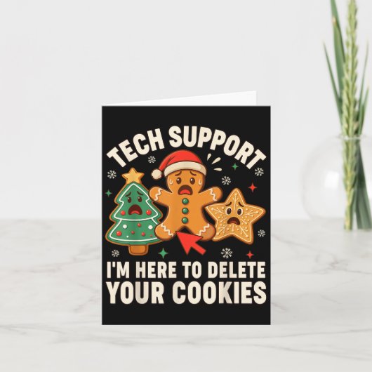 Christmas Tech Support hier om cookies Xmas M te v Kaart (Voorkant)