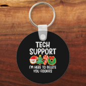 Christmas Tech Support hier om cookies Xmas M te v Sleutelhanger (Voorkant)