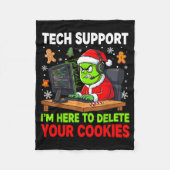 Christmas Tech Suprt Here To Delete Cookies Holida Fleece Deken (Voorkant)