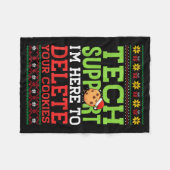 Christmas Tech Suprt Here To Delete Cookies Ugly S Fleece Deken (Voorkant (Horizontaal))