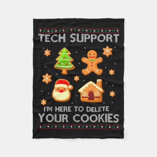 Christmas Tech Suprt Here To Delete Cookies Ugly S Fleece Deken (Voorkant)