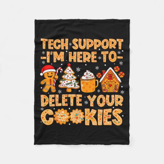 Christmas Tech Suprt Here To Delete Cookies Xmas M Fleece Deken (Voorkant)