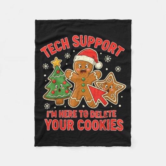Christmas Tech Suprt Here To Delete Cookies Xmas M Fleece Deken (Voorkant)