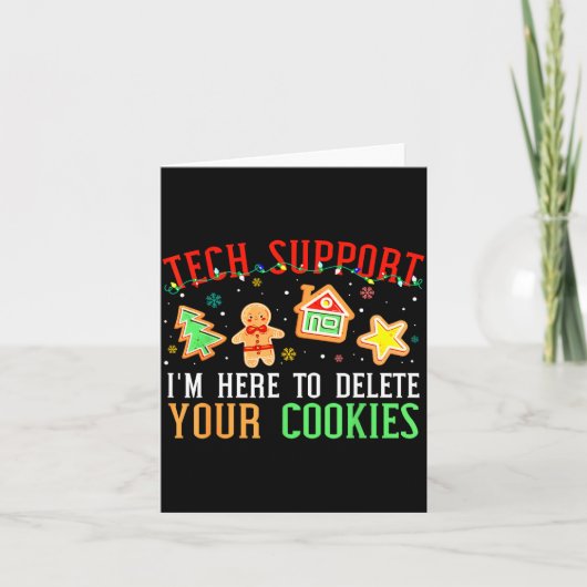 Christmas Tech Suprt Here To Delete Cookies Xmas M Kaart (Voorkant)