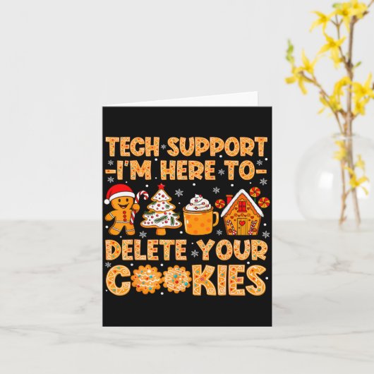 Christmas Tech Suprt Here To Delete Cookies Xmas M Kaart (Gele Bloem)