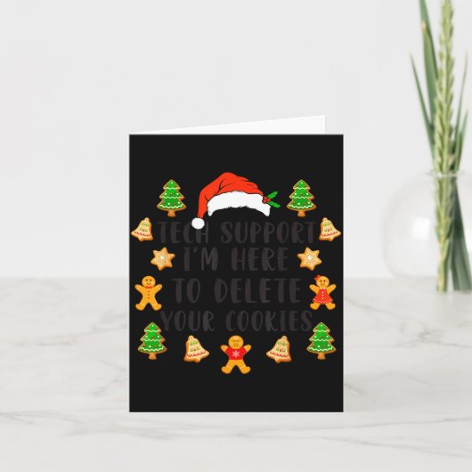 Christmas Tech Suprt Here To Delete Cookies Xmas M Kaart (Voorkant)