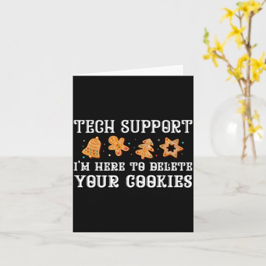 Christmas Tech Suprt Here To Delete Cookies Xmas M Kaart (Gele Bloem)