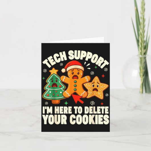 Christmas Tech Suprt Here To Delete Cookies Xmas M Kaart (Voorkant)