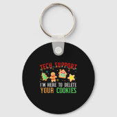 Christmas Tech Suprt Here To Delete Cookies Xmas M Sleutelhanger (Voorkant)