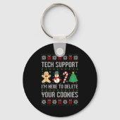 Christmas Tech Suprt Here To Delete Cookies Xmas M Sleutelhanger (Voorkant)