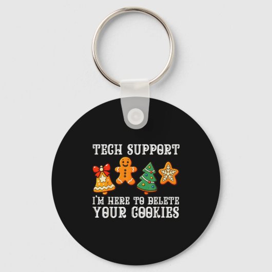 Christmas Tech Suprt Here To Delete Cookies Xmas M Sleutelhanger (Voorkant)