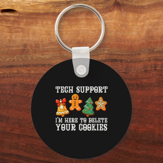 Christmas Tech Suprt Here To Delete Cookies Xmas M Sleutelhanger (Voorkant)