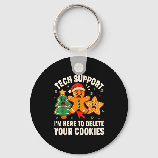 Christmas Tech Suprt Here To Delete Cookies Xmas M Sleutelhanger (Voorkant)