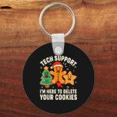 Christmas Tech Suprt Here To Delete Cookies Xmas M Sleutelhanger (Voorkant)
