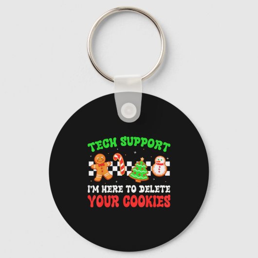 Christmas Tech Suprt Here To Delete Cookies Xmas M Sleutelhanger (Voorkant)