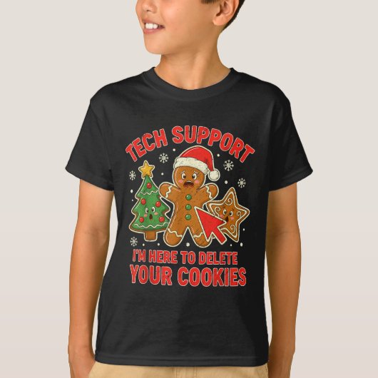 Christmas Tech Suprt Here To Delete Cookies Xmas M T-shirt (Voorkant)