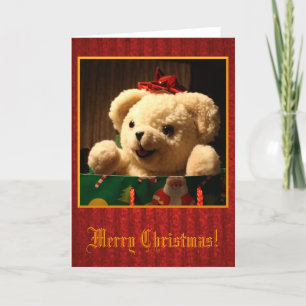Christmas Teddy Bear Card Feestdagen Kaart