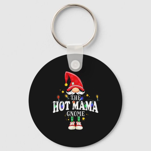 Christmas The Hot Mama Gnome X-mas Matching Pjs Sleutelhanger (Voorkant)
