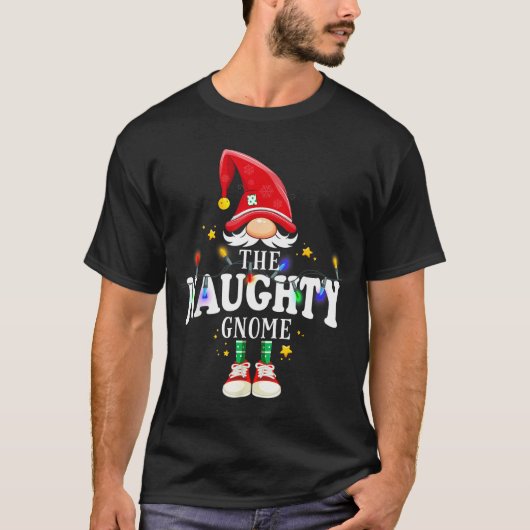 Christmas The Naughty Gnome X-mas Matching Pjs T-shirt (Voorkant)