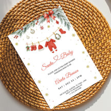 Christmas themed baby shower invitation 