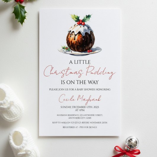 Christmas Themed Baby Shower Invitation