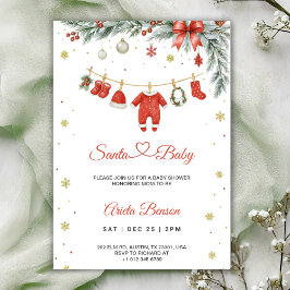 Christmas themed baby shower invitation kaart
