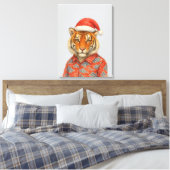Christmas Tiger indie Canvas Afdruk (Insitu (Slaapkamer))