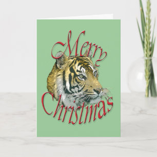 Christmas Tiger Wenskaart Feestdagen Kaart