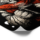 Christmas Tiger With Santa Hat Coffee Lover Funny Poster (Hoek)