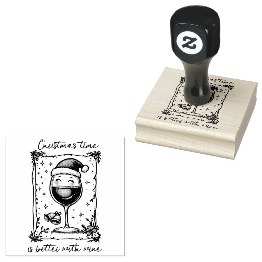 Christmas Time Is Better with Wine  Rubberstempel (Gestempeld)