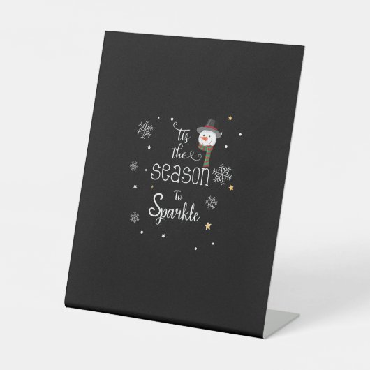 Christmas Tis The Season To Sparkle Reclamebord Met Voetstuk (Voorkant)