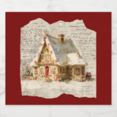 Christmas toile Santa Bier Etiket (Enkel label)