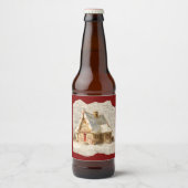 Christmas toile Santa Bier Etiket (Voorkant)