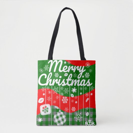 Christmas Tote Bag – White Ornaments (Devant)