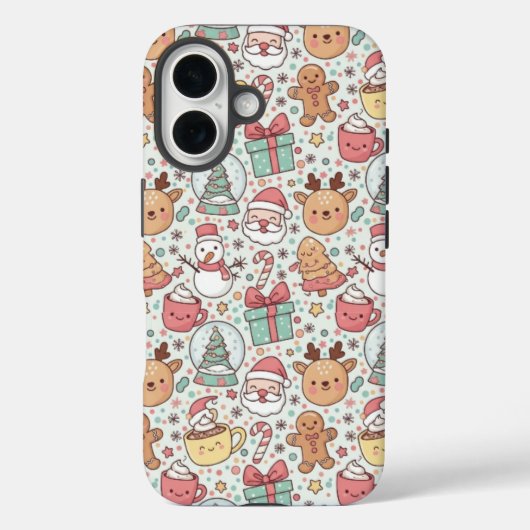 Christmas Tough Phone Case —Cute Santa Design (Achterkant)
