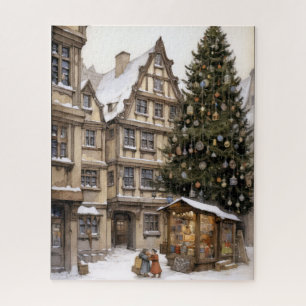 Christmas Town Thema Winter Sneeuw Legpuzzel