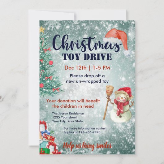 Christmas Toy Drive Famille ou Invitation d'entrep (Devant)