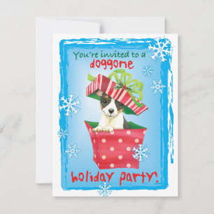 Christmas Toy Fox Terrier Holiday Invitation