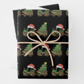 Christmas Tractor With Tree Farmer Farm Inpakpapier Vel (In situ)