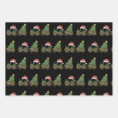 Christmas Tractor With Tree Farmer Farm Inpakpapier Vel (Voorkant)