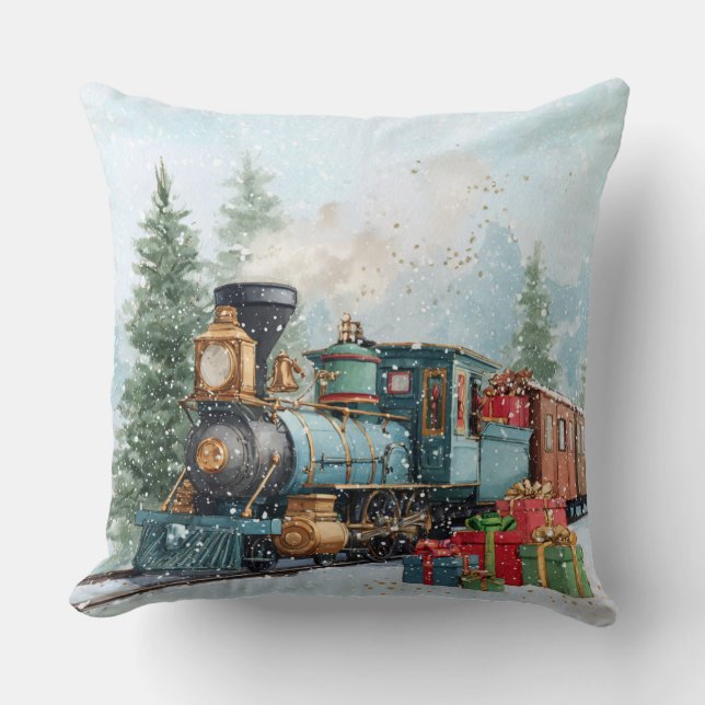 Christmas Train Kussen (Voorkant)