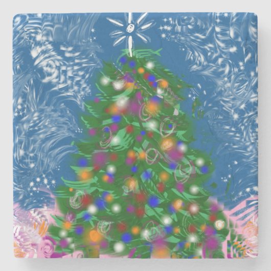 CHRISTMAS TREE - 2017 STENEN ONDERZETTER (Voorkant)
