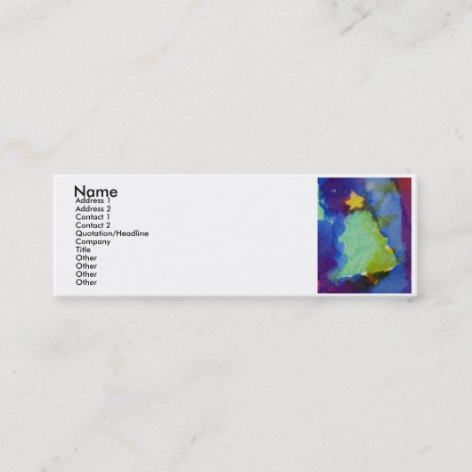 CHRISTMAS TREE 2 MINI VISITEKAARTJE (Voorkant)