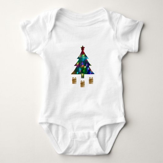 Christmas Tree and Presents Baby Bodysuit (Voorkant)
