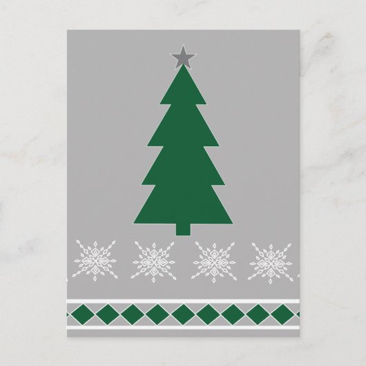Christmas Tree and Snowflakes Pattern, Briefkaart (Voorkant)