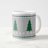 Christmas Tree and Snowflakes Pattern, Extra Grote Beker (Voorkant rechts)