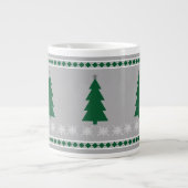 Christmas Tree and Snowflakes Pattern, Extra Grote Beker (Voorkant)