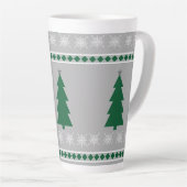 Christmas Tree and Snowflakes Pattern, Latte Mok (Rechterhoek)