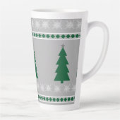 Christmas Tree and Snowflakes Pattern, Latte Mok (Rechts)