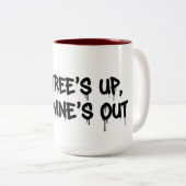 Christmas Tree and Wine Design Tweekleurige Koffiemok (Voorkant rechts)